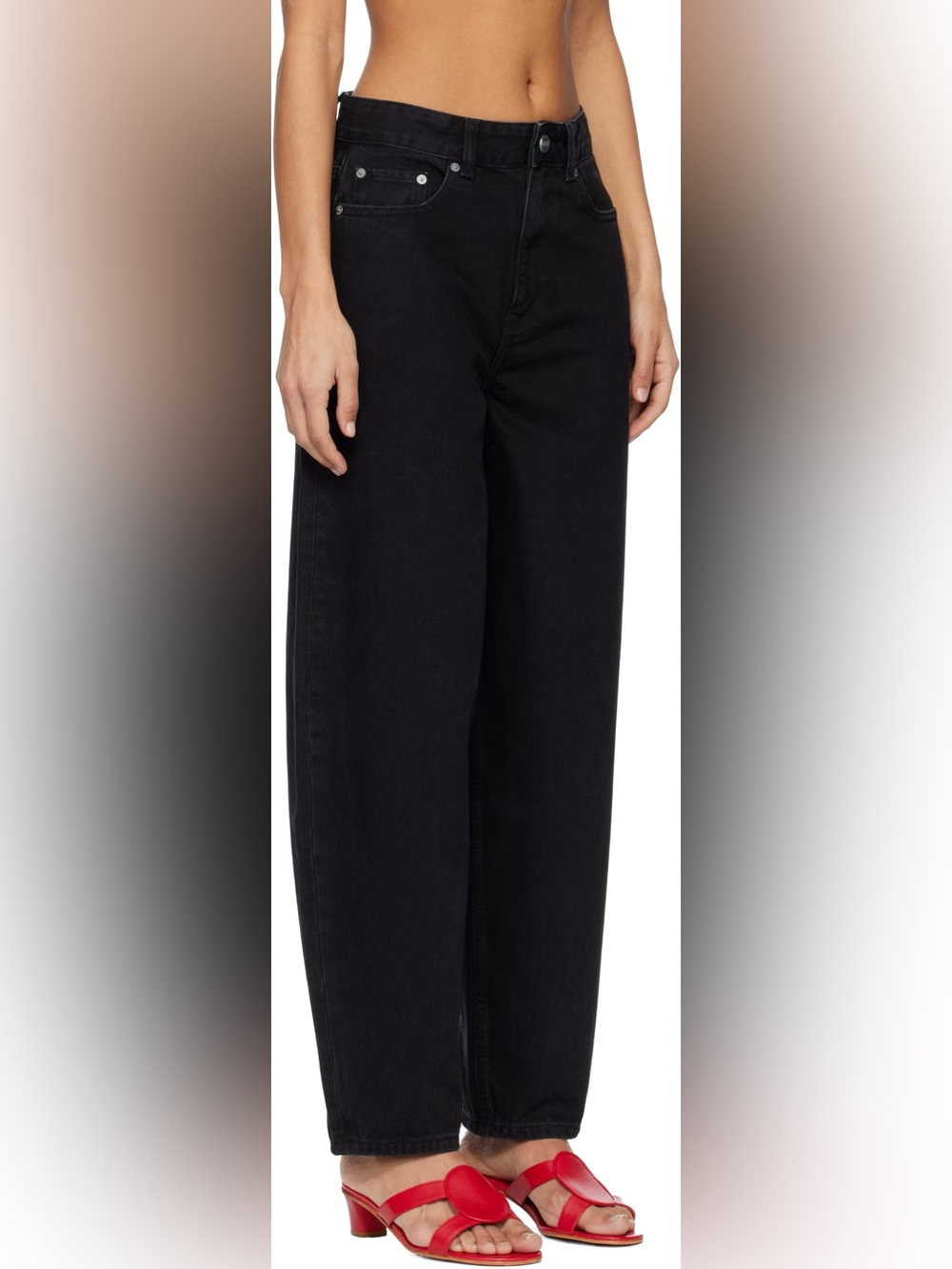 Ganni Washed Black Denim Jeans Sz 30 NWT - Picture 3 of 6